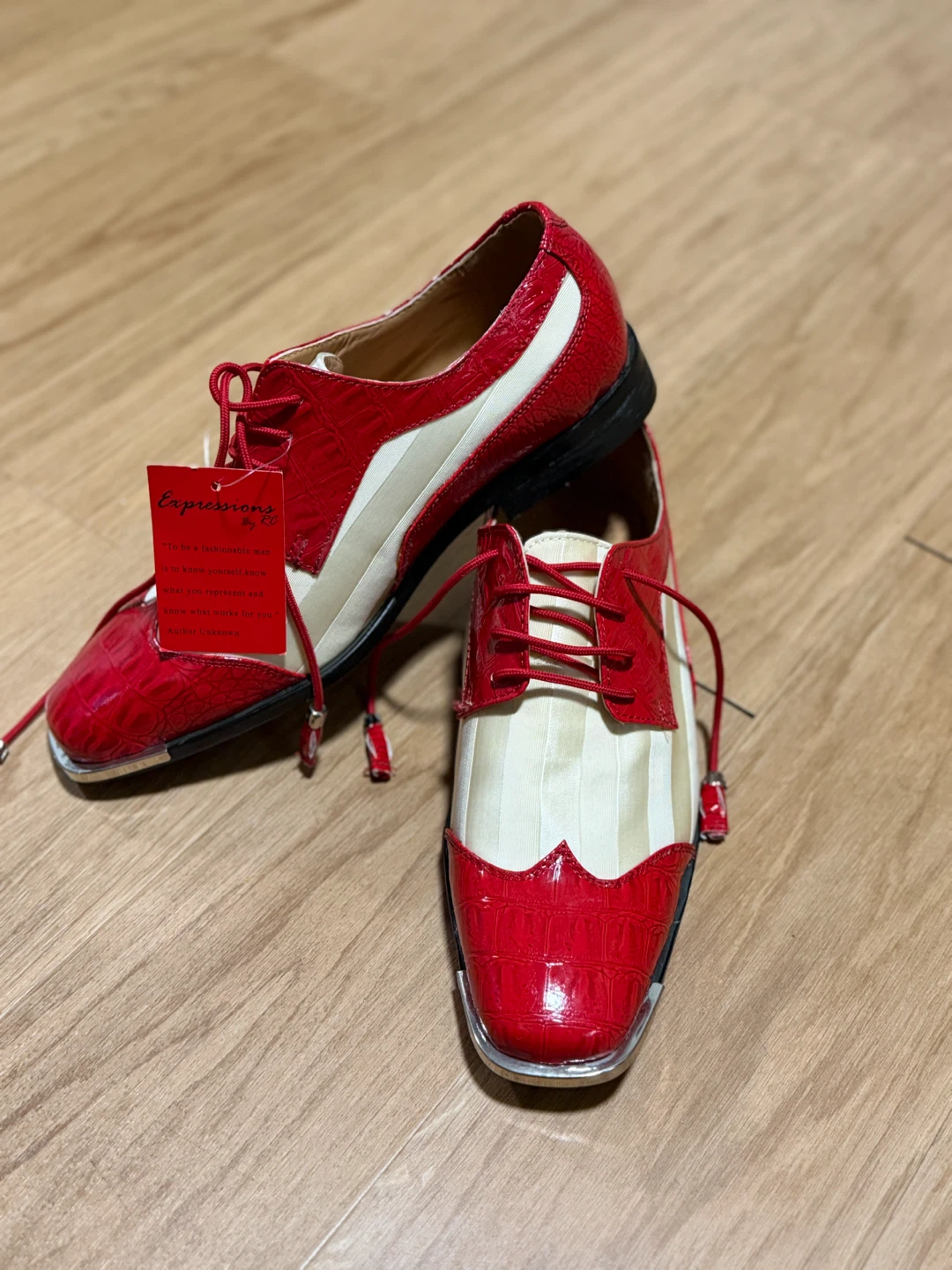 Expressions by RC Red and Cream Dress Shoes