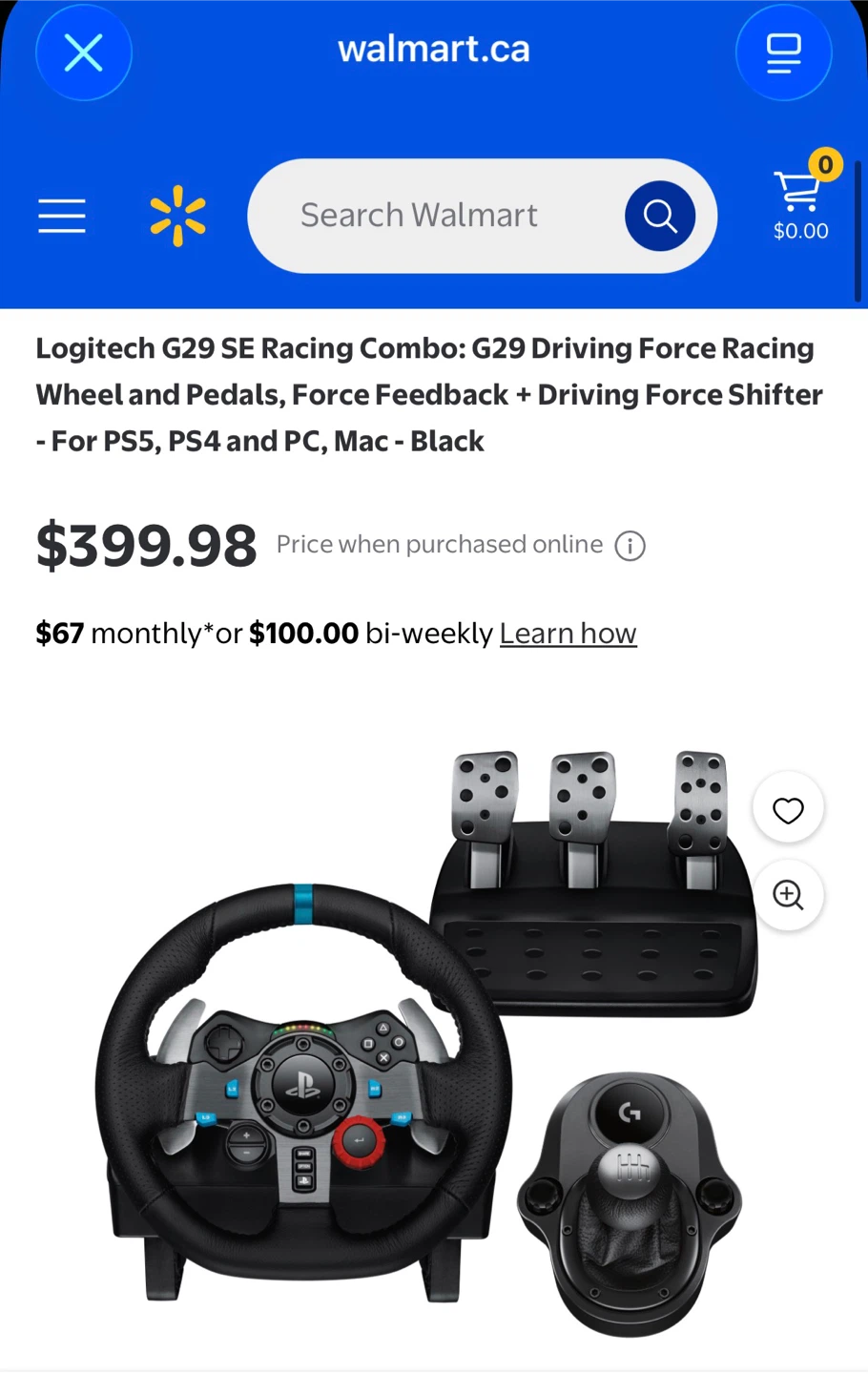 Logitech G29 Racing Wheel + Pedals + Shifter | PS5/PS4/PC