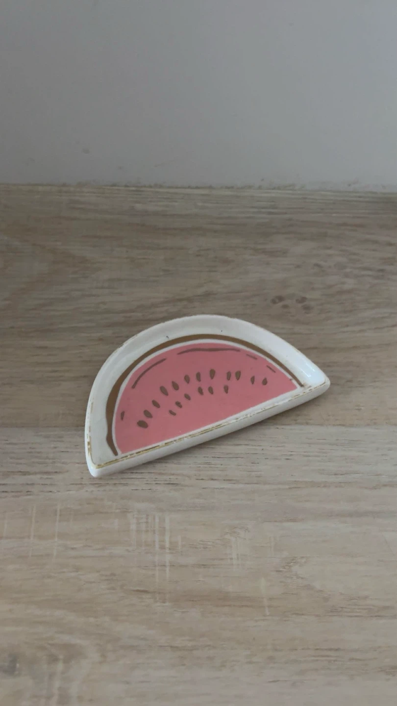 Watermelon shaped ceramic trinket tray