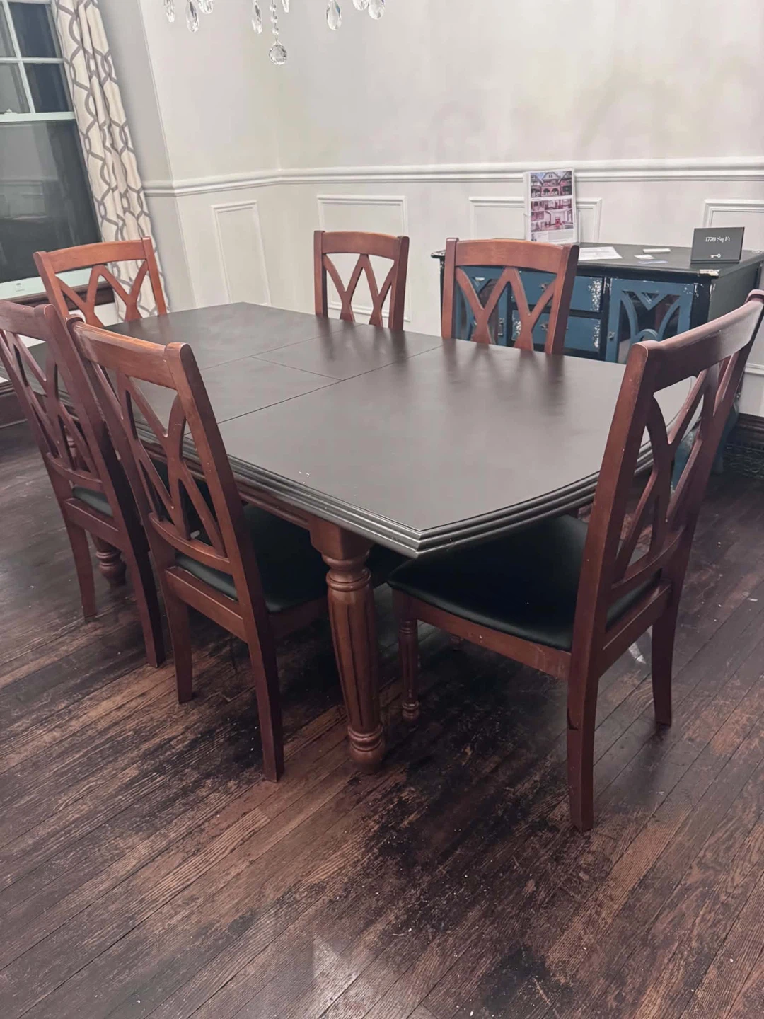 Wooden Dining Table with Six Chairs - photo 3