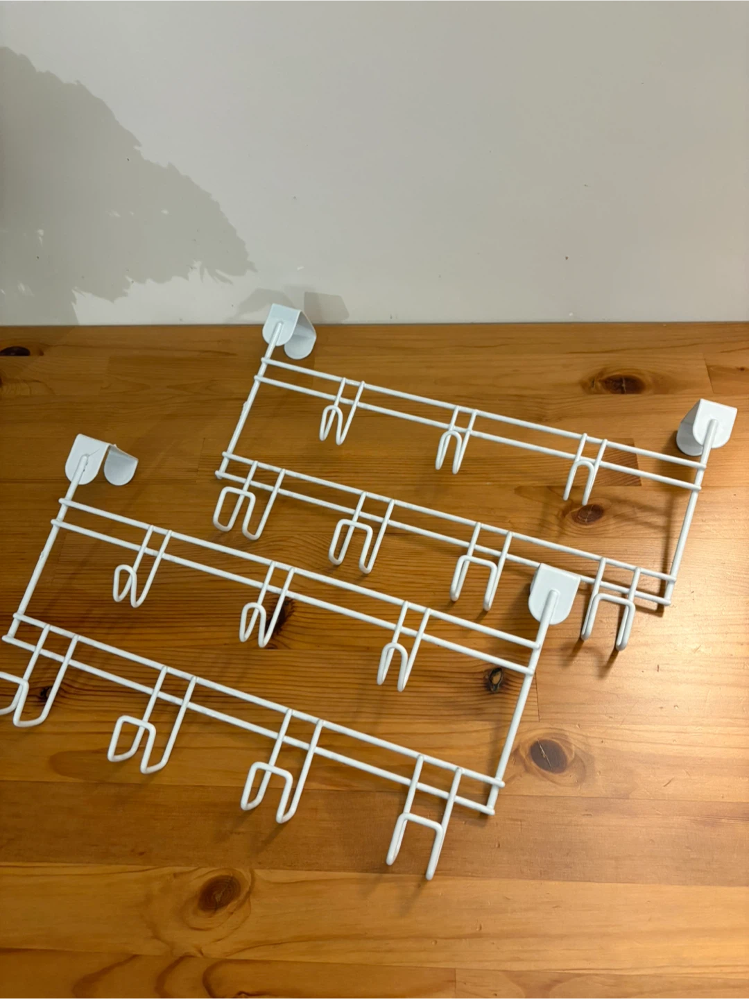 Set of Two Over-the-Door White Metal Hooks