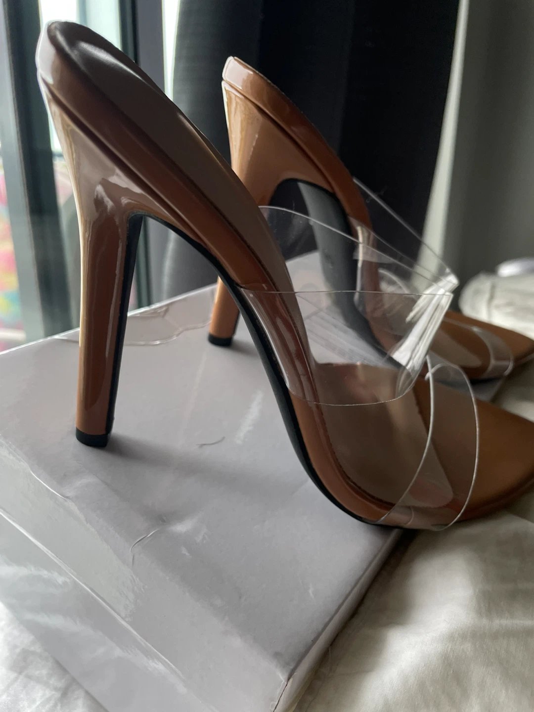 Nude Clear Strap Stiletto Mules - photo 2