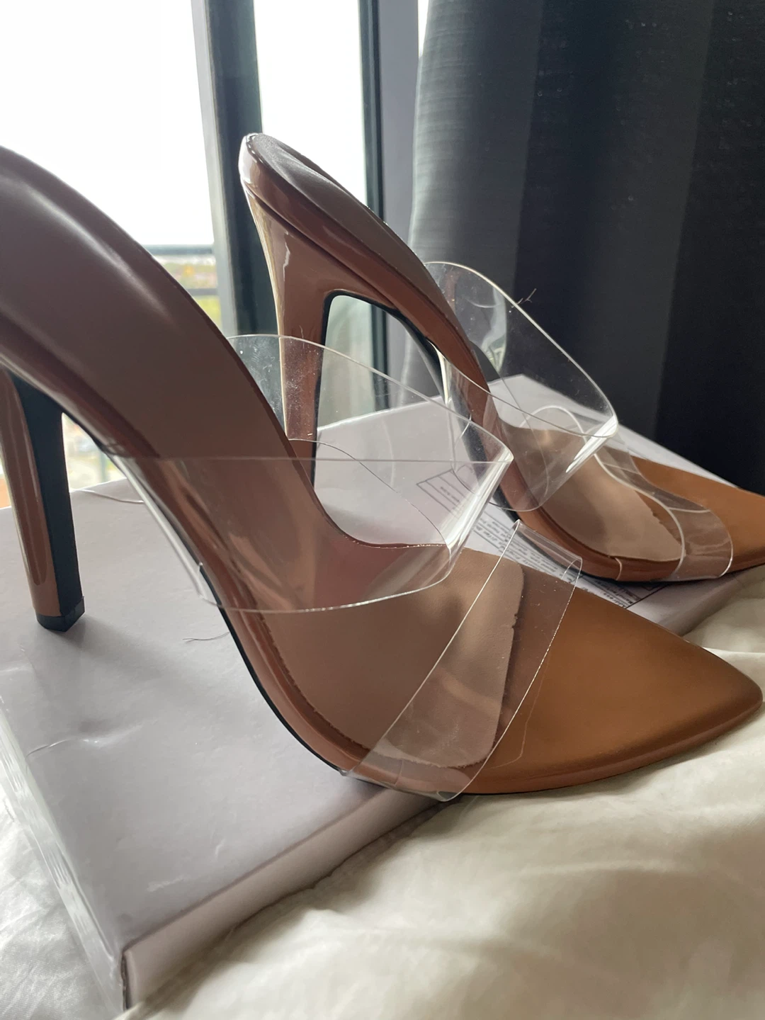 Nude Clear Strap Stiletto Mules - photo 3