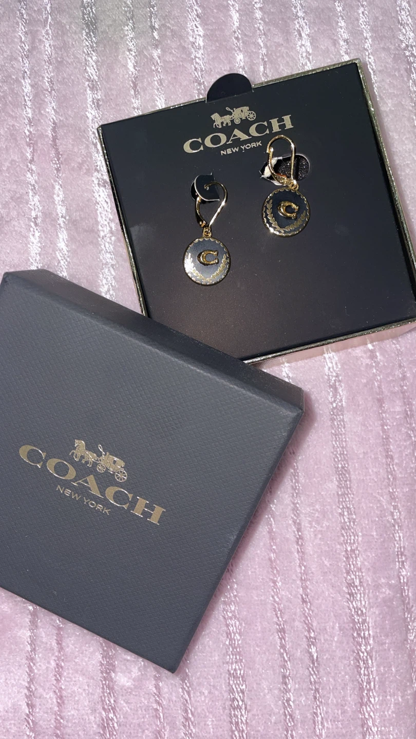 Coach New York Logo Earrings
