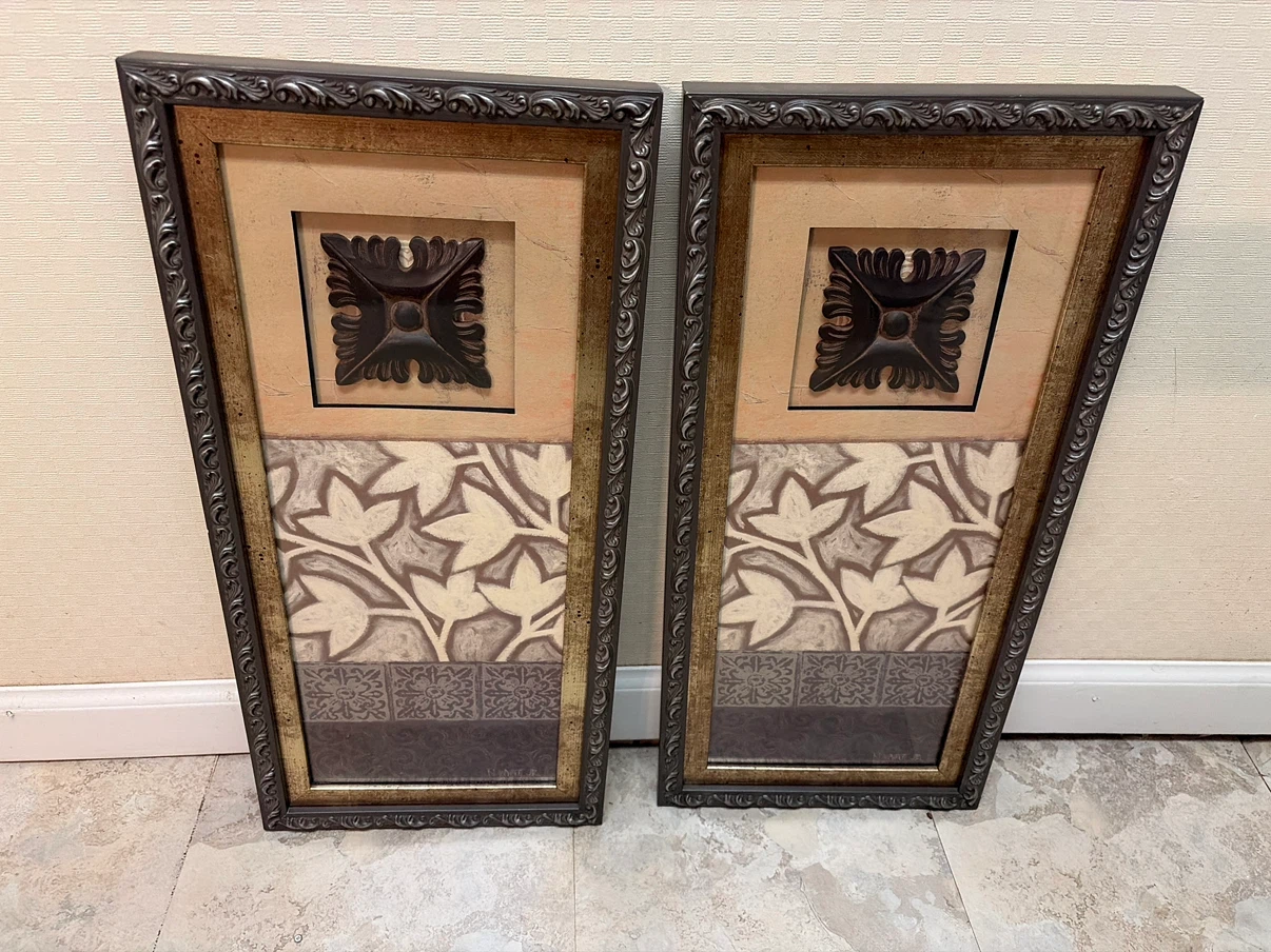 Set of Two Decorative Wall Art Framed Panels