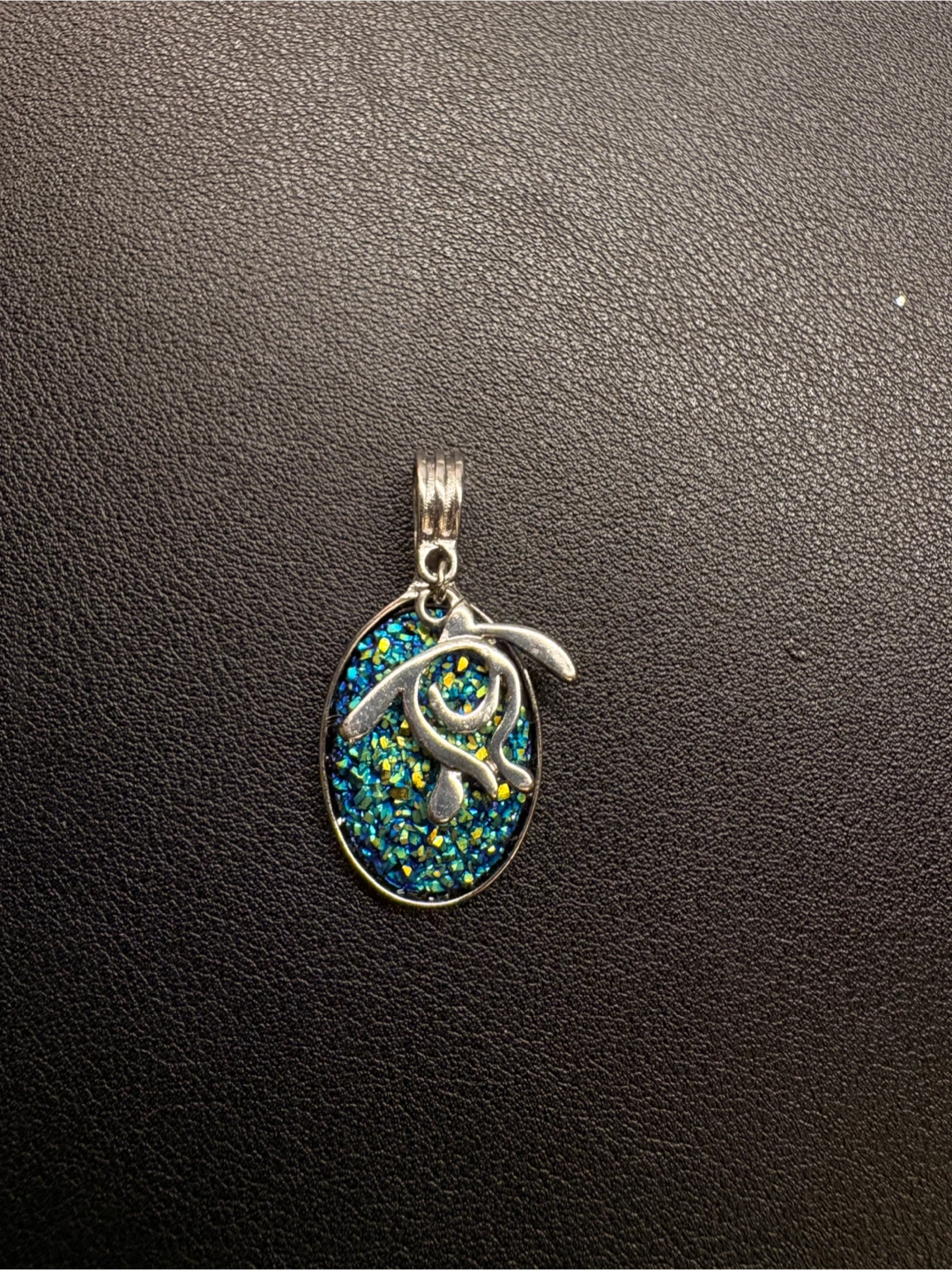 Blue Druzy Style Pendant - NEW