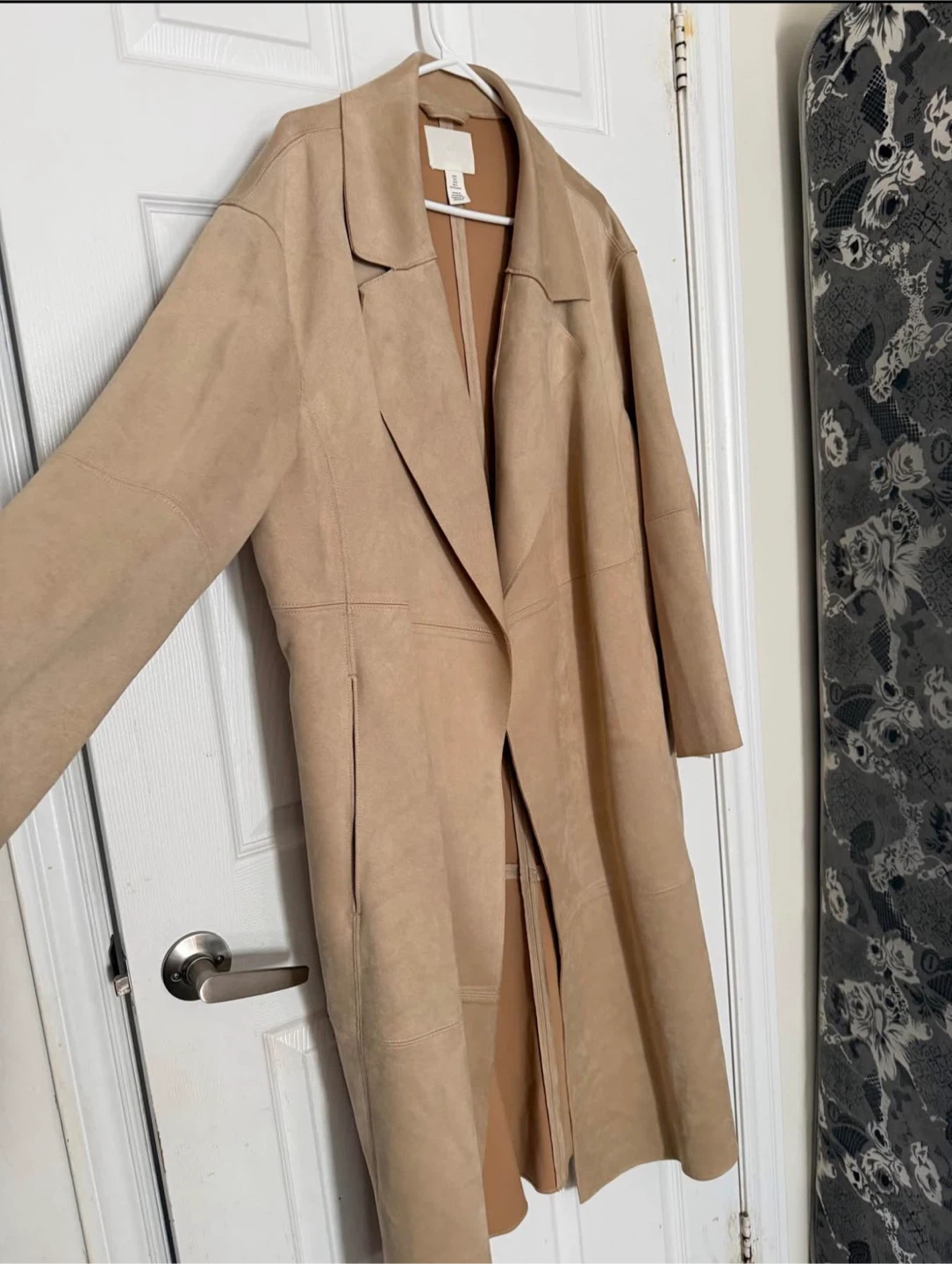 H&M Faux Suede Long Trench Coat - photo 2