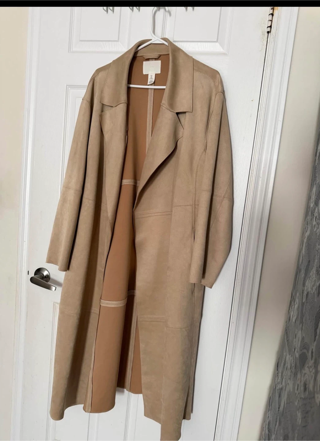 H&M Faux Suede Long Trench Coat - photo 3