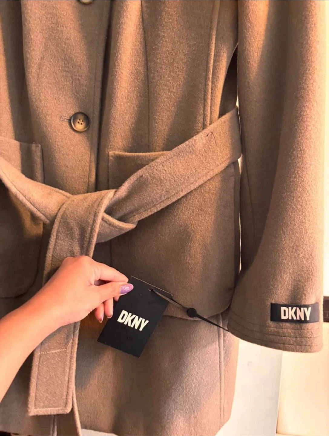 DKNY Tan Wool-Blend Coat - photo 2