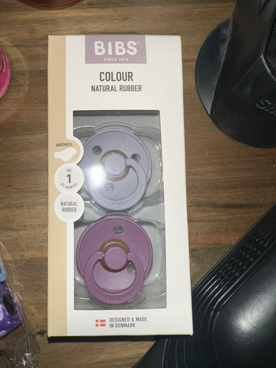 BIBS Colour Natural Rubber Pacifiers - Size 1