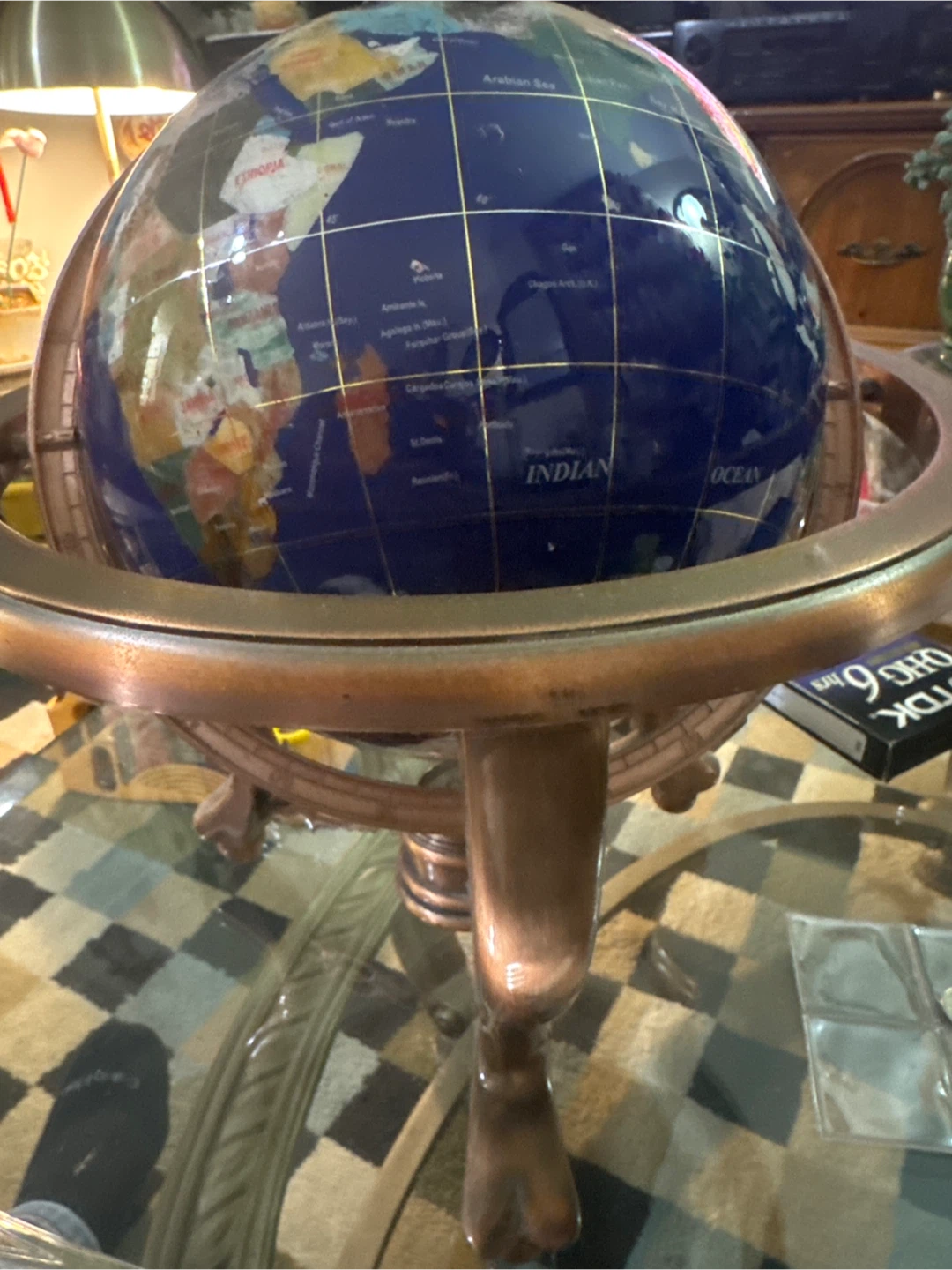 Semi-Precious Gemstone Desktop Globe - photo 2
