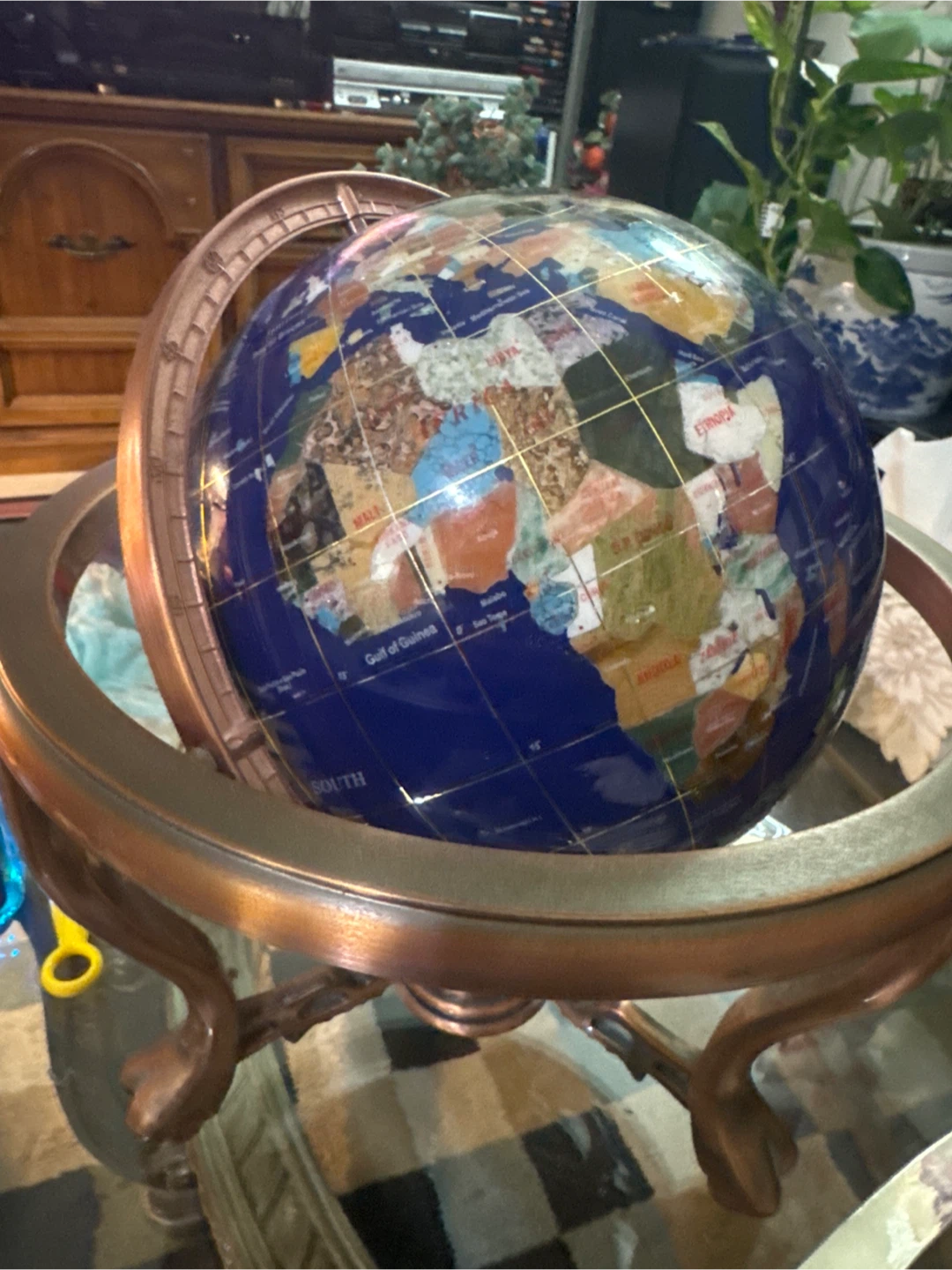Semi-Precious Gemstone Desktop Globe - photo 3