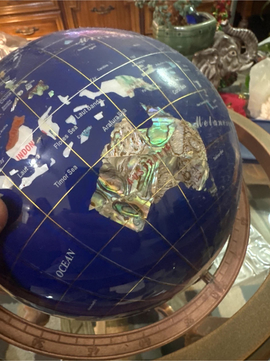 Semi-Precious Gemstone Desktop Globe - photo 5