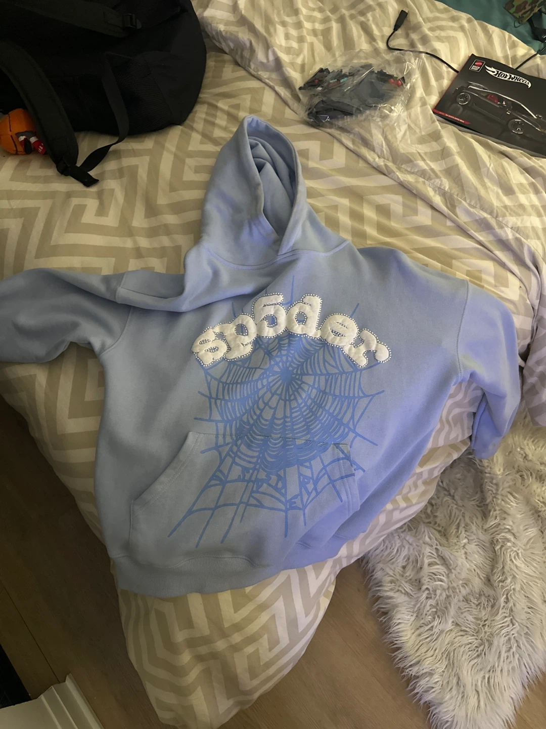 Sp5der Hoodie Light Blue