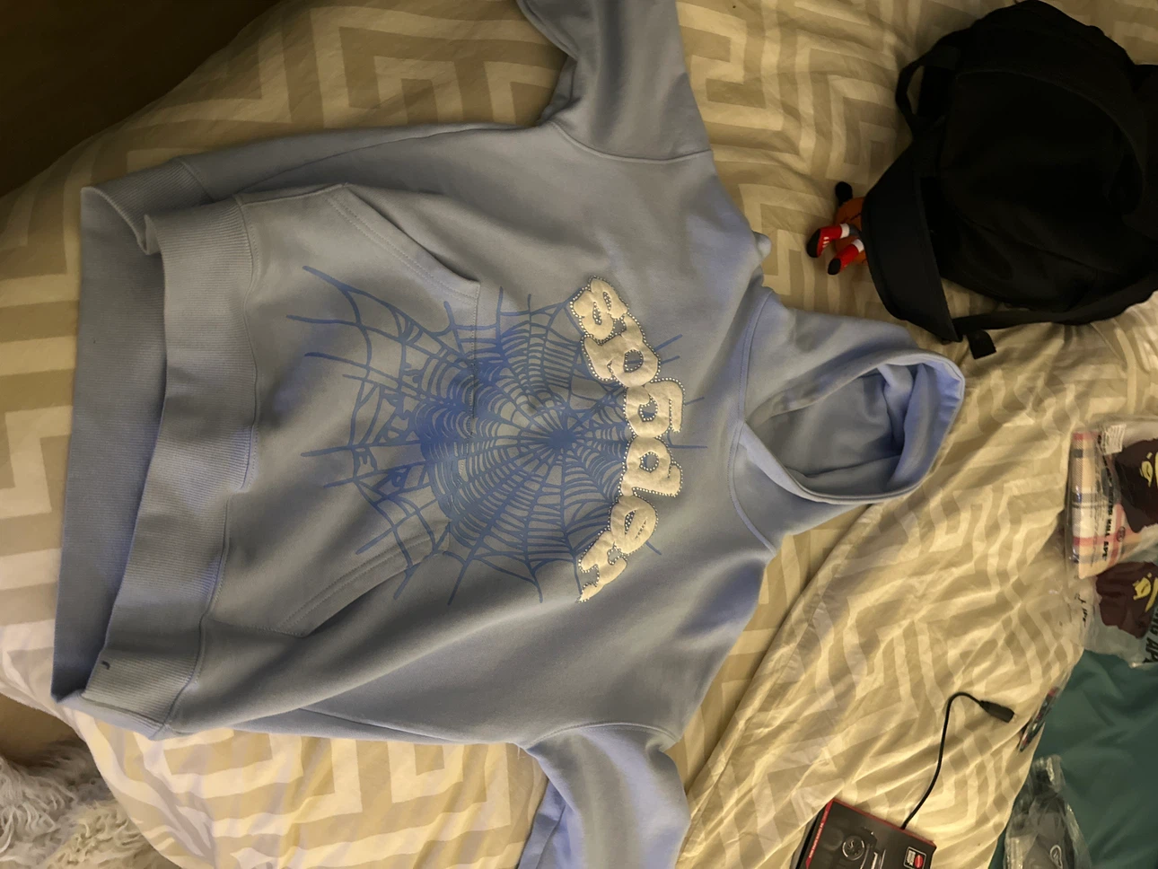 Sp5der Hoodie Light Blue - photo 3