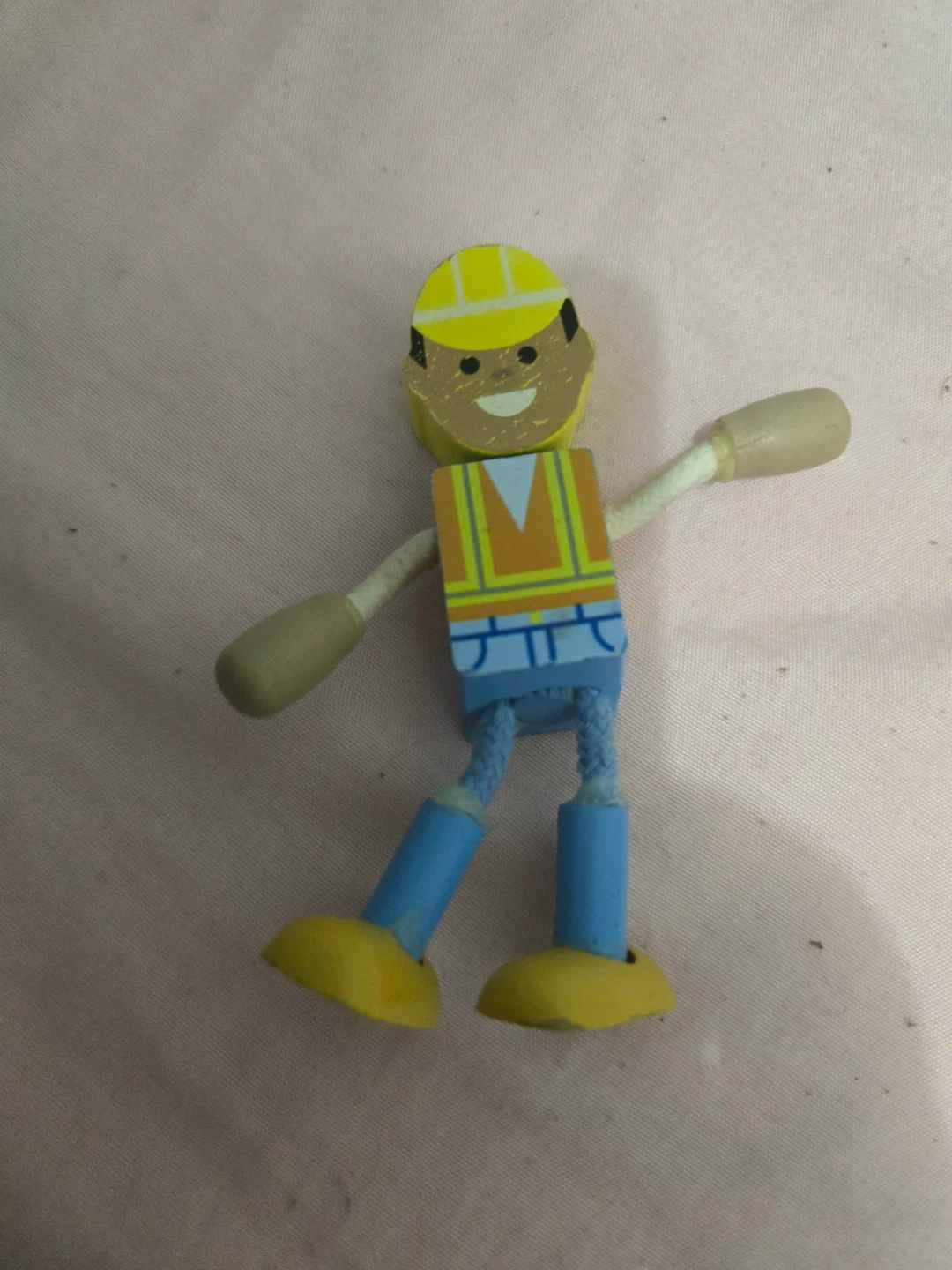 Wooden Construction Worker Toy Figure
