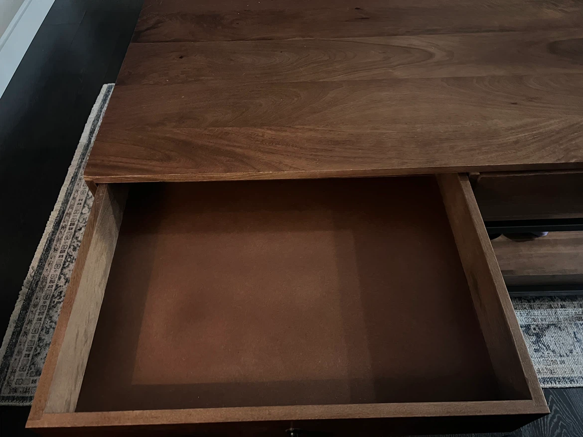 Solid Wood Coffee Table with Two Drawers - photo 3