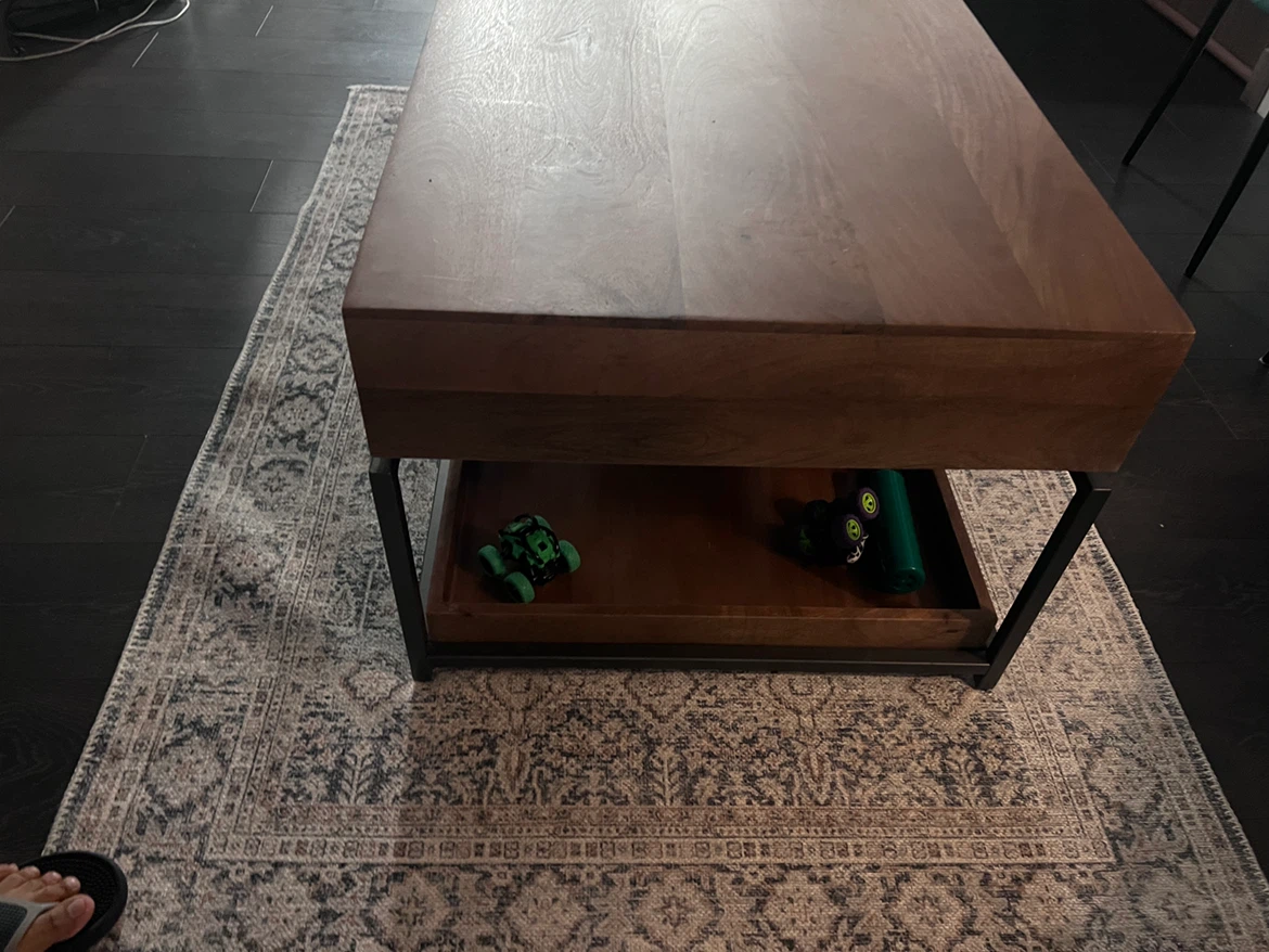 Solid Wood Coffee Table with Two Drawers - photo 5