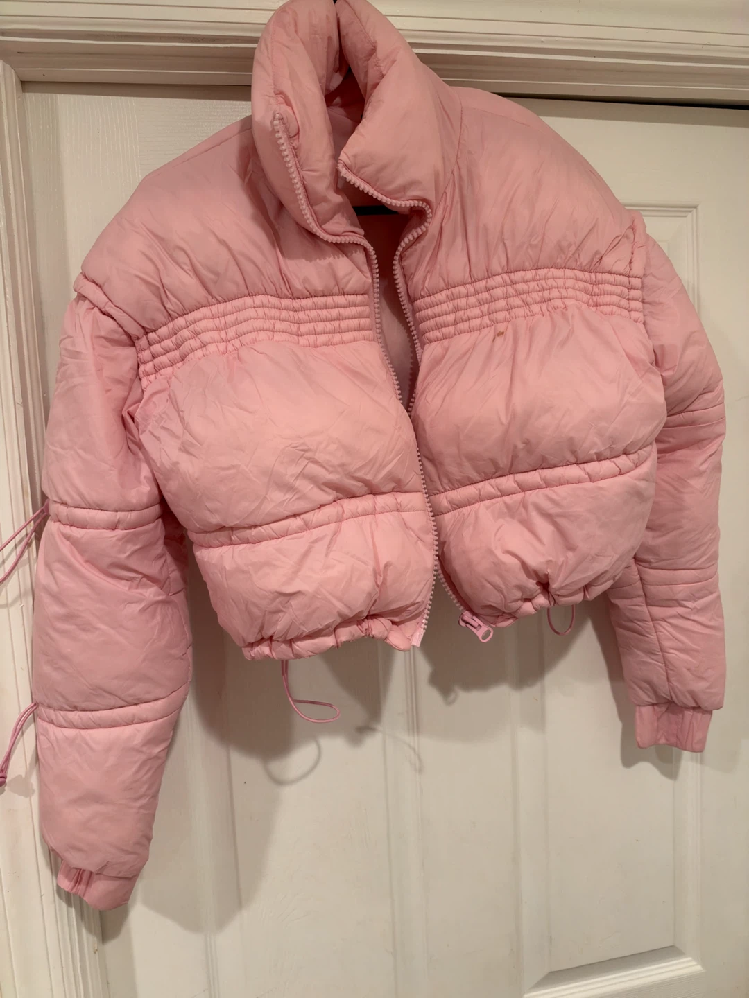 Forever 21 Pink Cropped Puffer Jacket