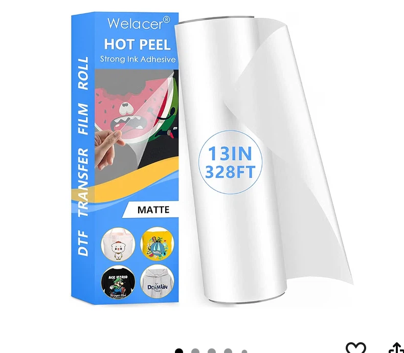 Welacer DTF Transfer Film Roll 13in x 328ft