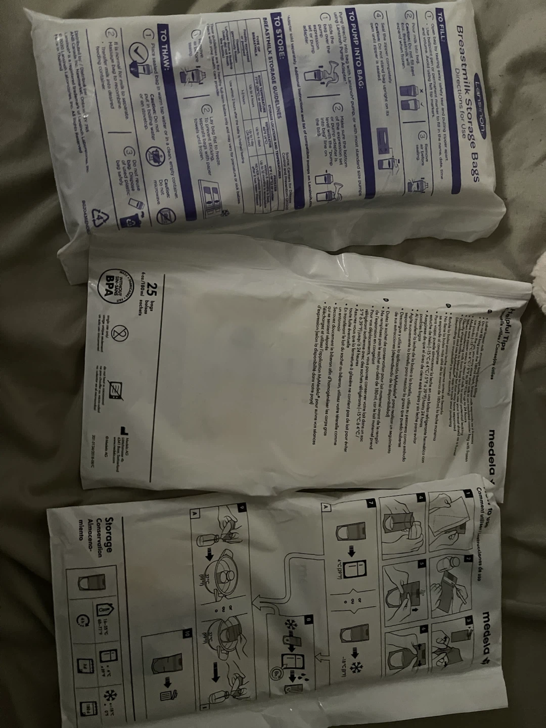Lansinoh and Medela Breastmilk Storage Bags