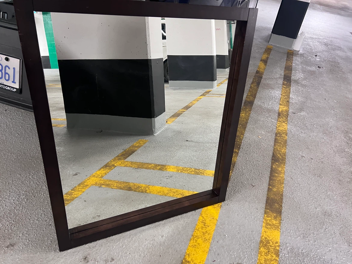 Large Wooden Framed Mirror