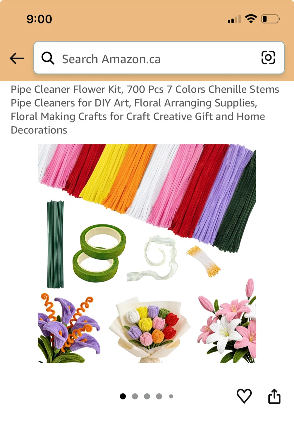 700pcs Pipe Cleaner Flower Craft Kit 2 for $25