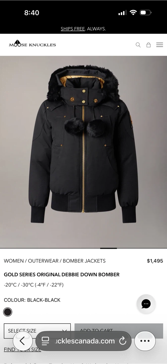 Moose Knuckles Gold Series Original Debbie Down Bomber - photo 2