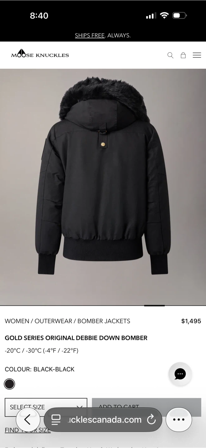 Moose Knuckles Gold Series Original Debbie Down Bomber - photo 3