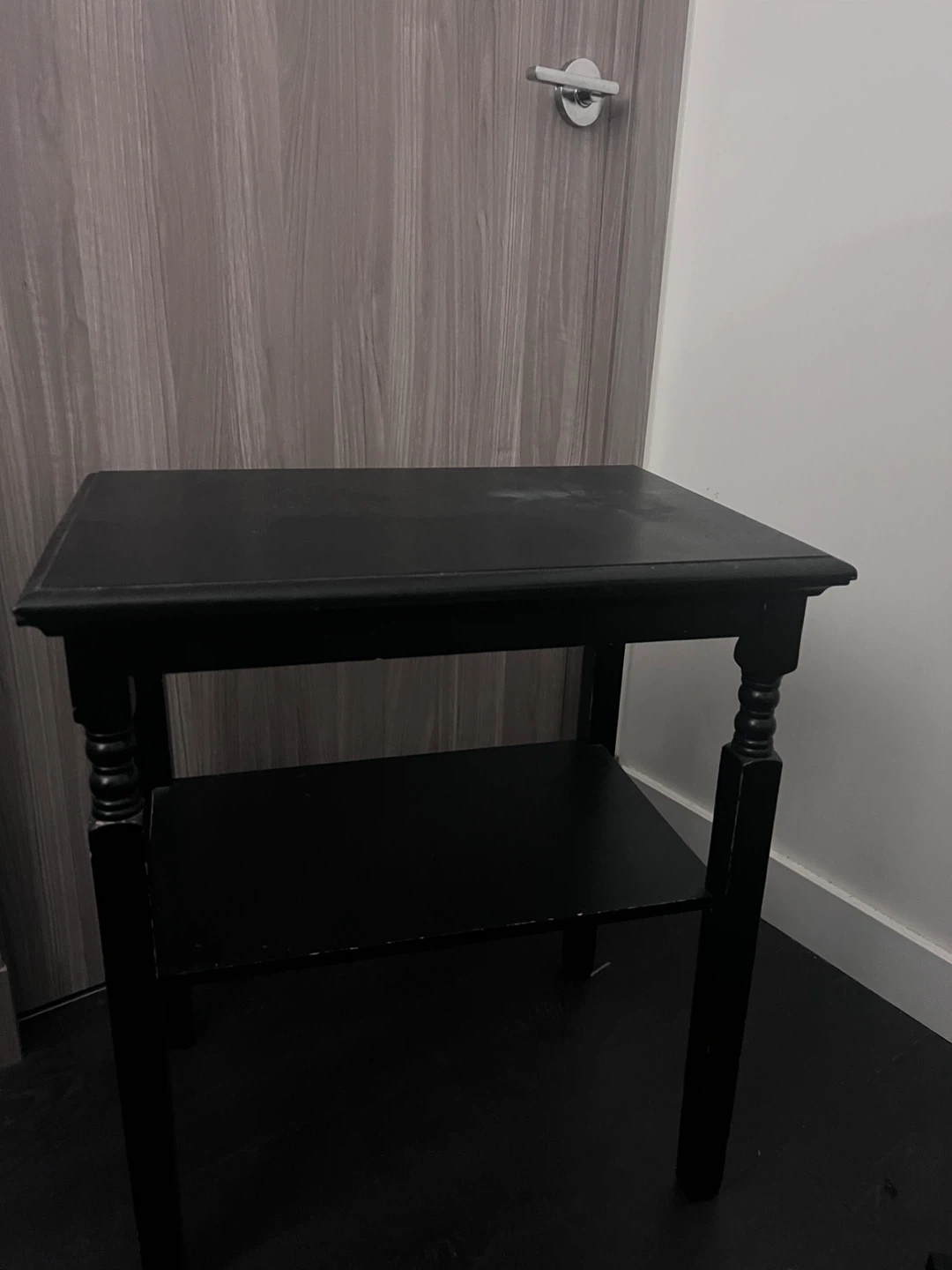 Black Wooden End Table