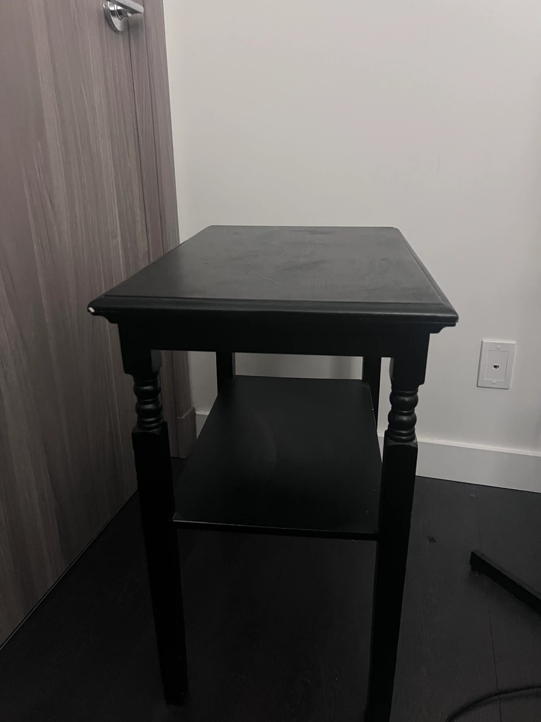 Black Wooden End Table - photo 2