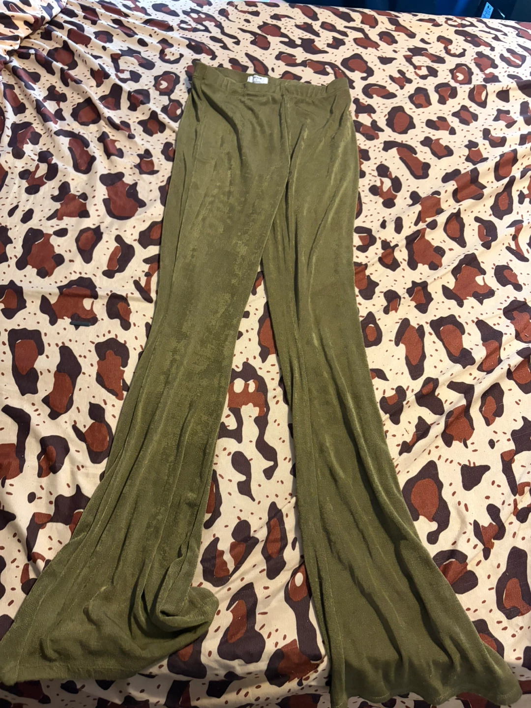 Ardene olive green flare pants