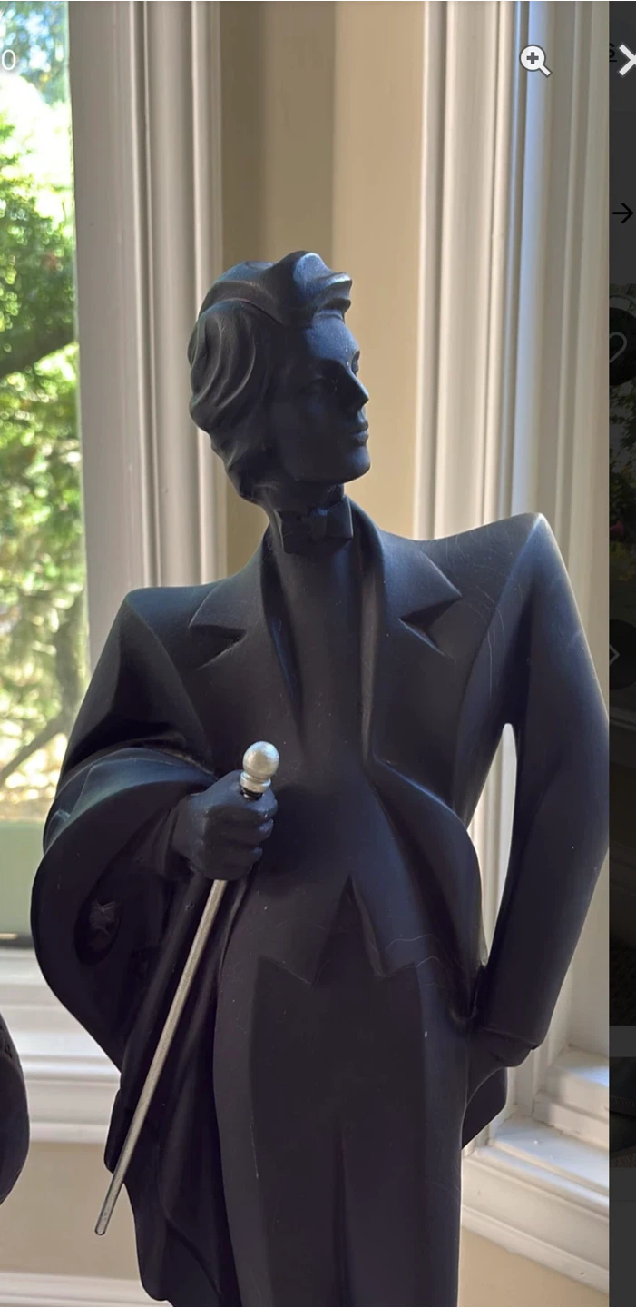 Set of Art Deco Style Matte Black Sculptures - photo 2