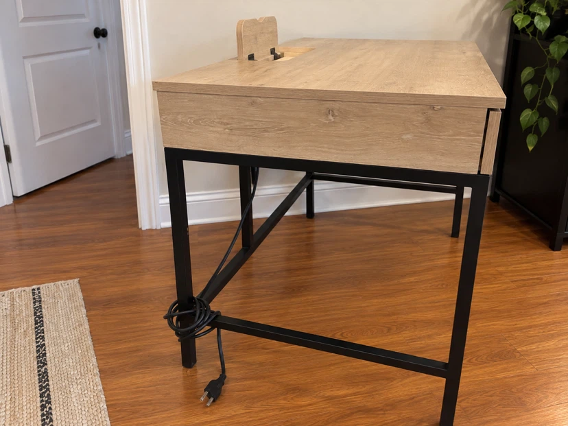 Urgent sale. Modern Light Oak Writing Desk with Built-in Power - photo 3