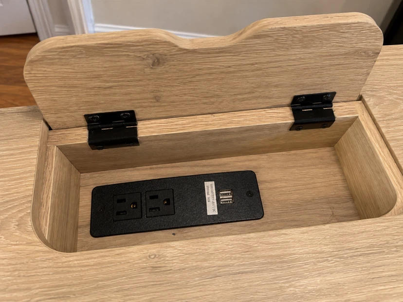 Urgent sale. Modern Light Oak Writing Desk with Built-in Power - photo 4