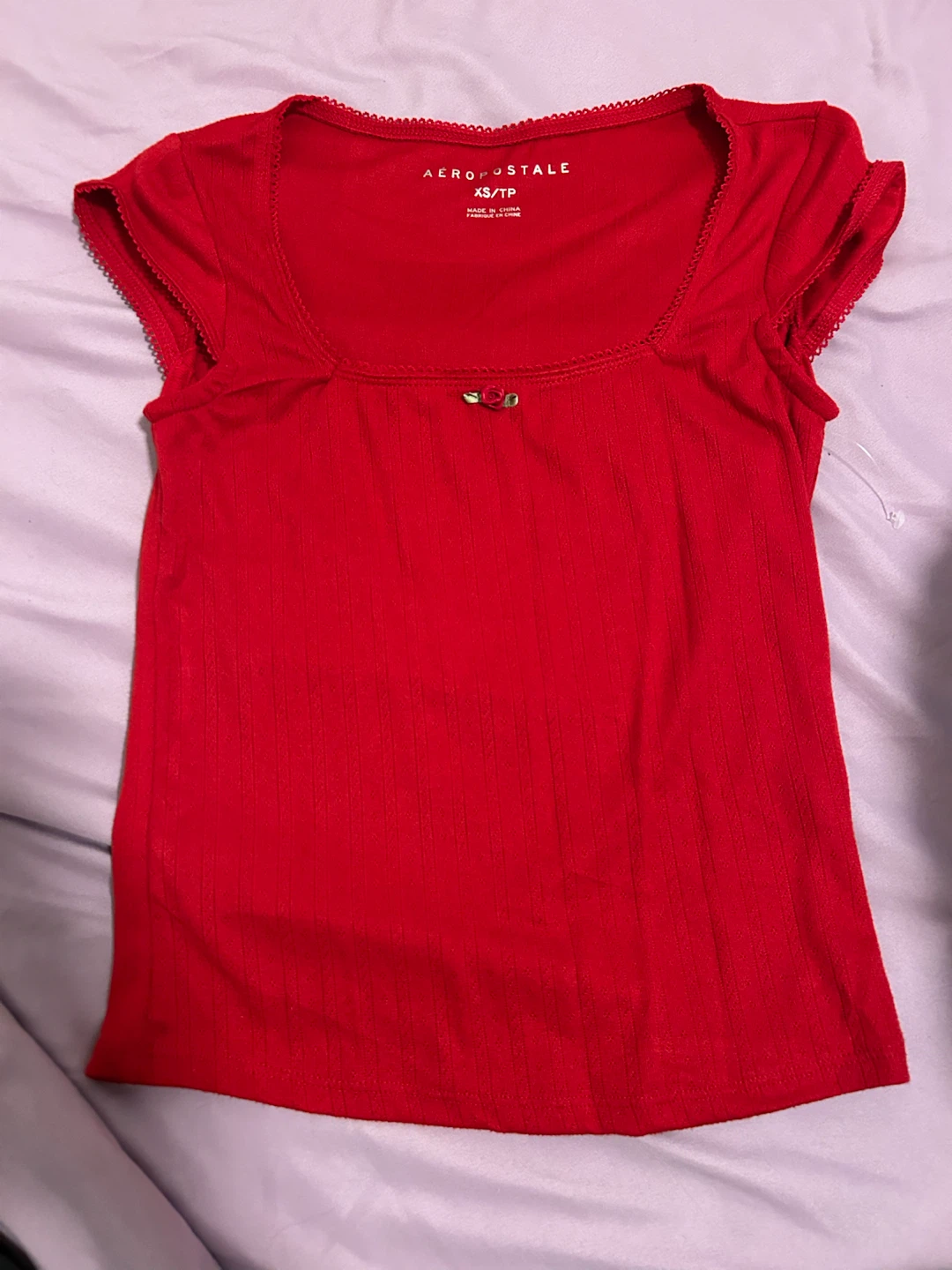 Aeropostale Red Ribbed Top