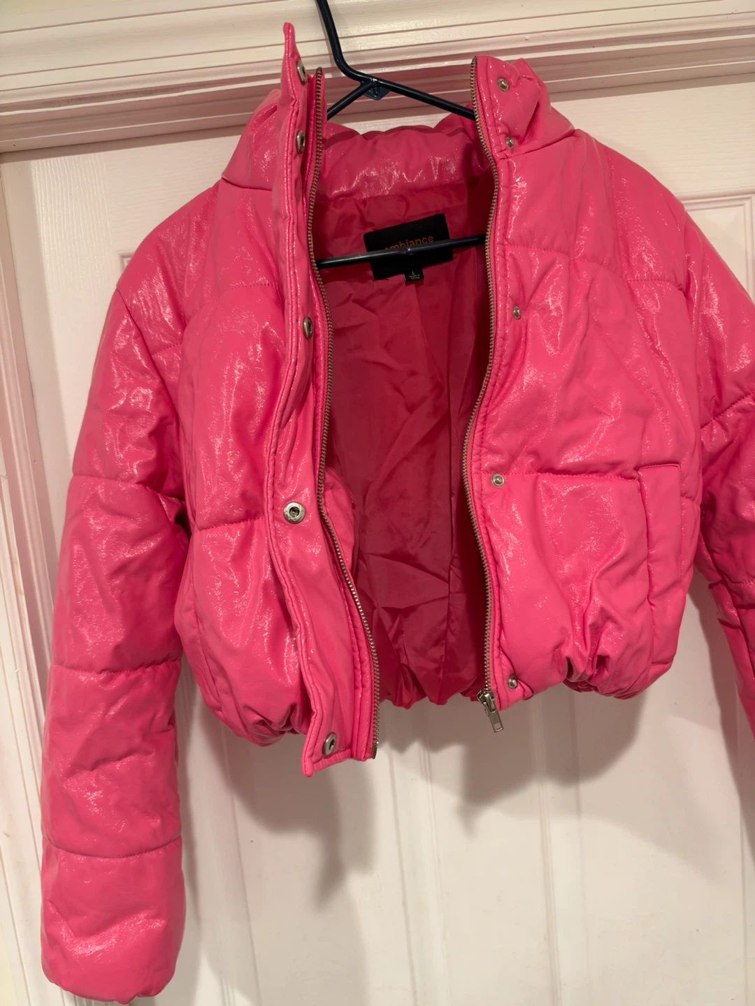 Ambiance Pink Cropped Puffer Jacket - photo 3