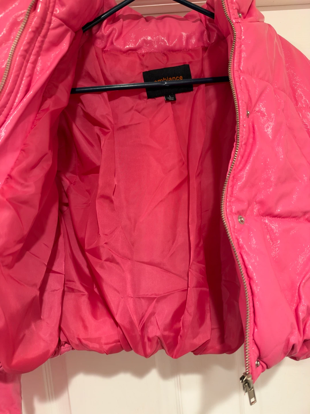 Ambiance Pink Cropped Puffer Jacket - photo 4
