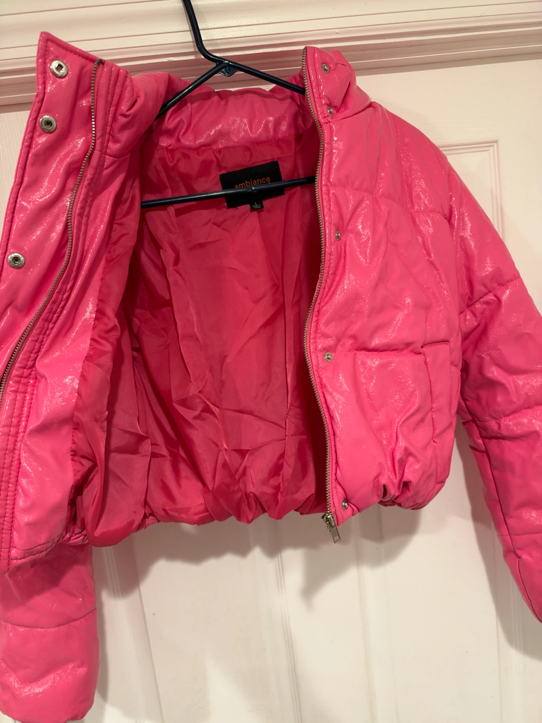 Ambiance Pink Cropped Puffer Jacket - photo 5