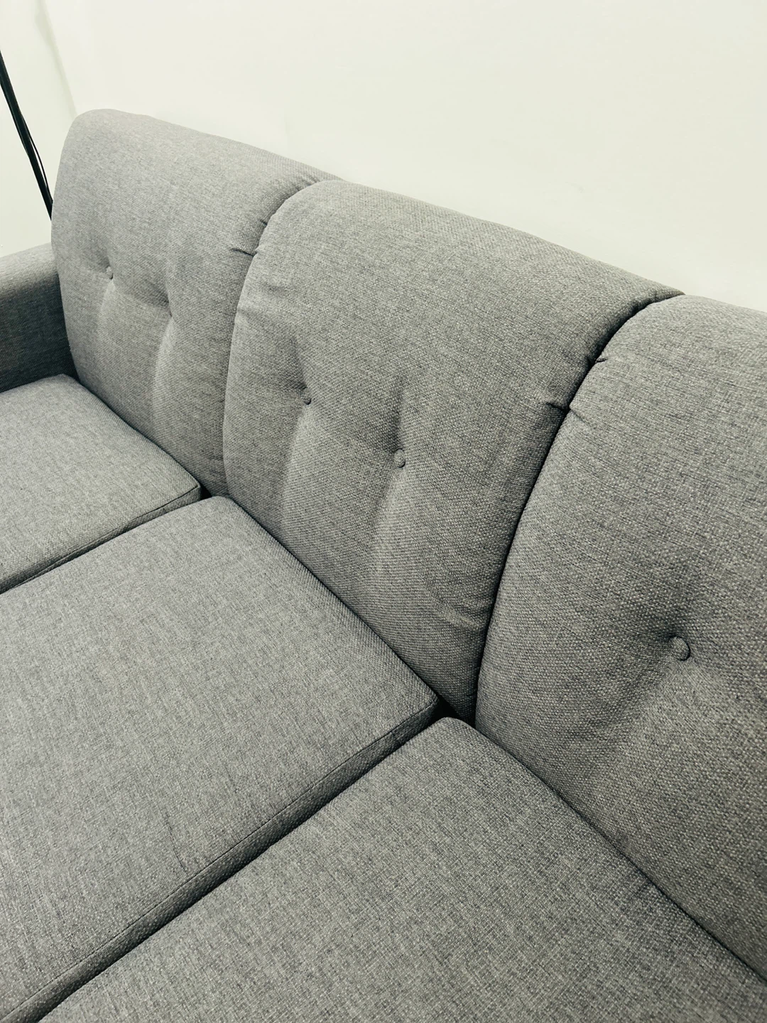 Grey Three-Seater Fabric Sofa - photo 2