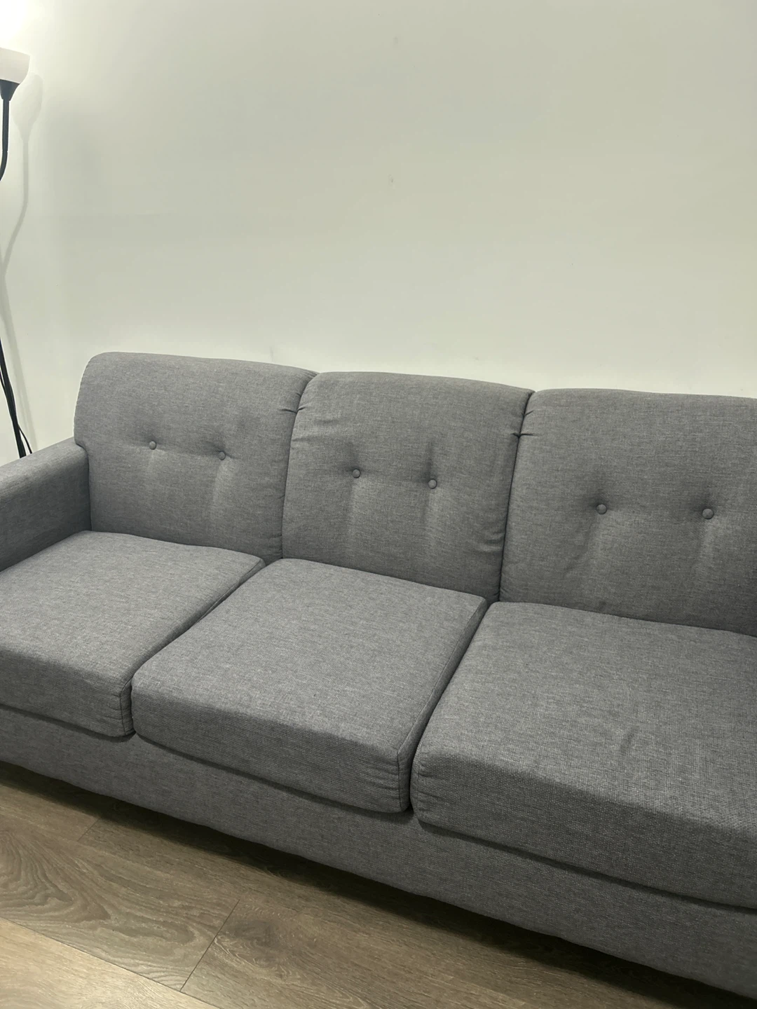 Grey Three-Seater Fabric Sofa - photo 3