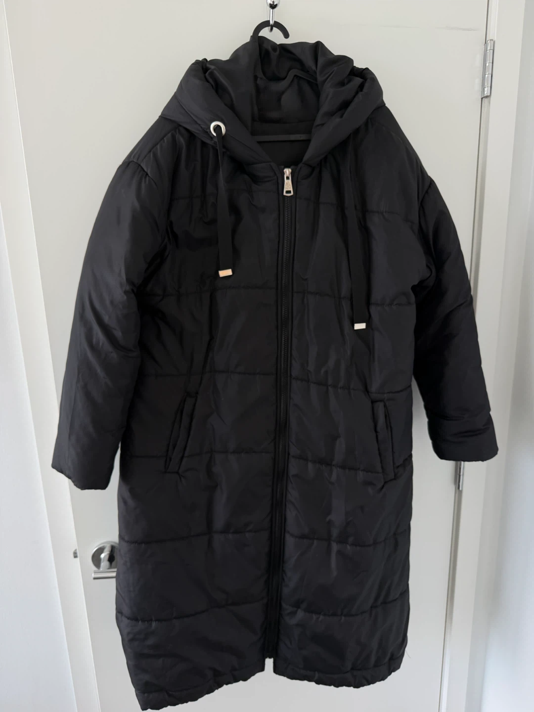 Black Hooded Puffer Coat