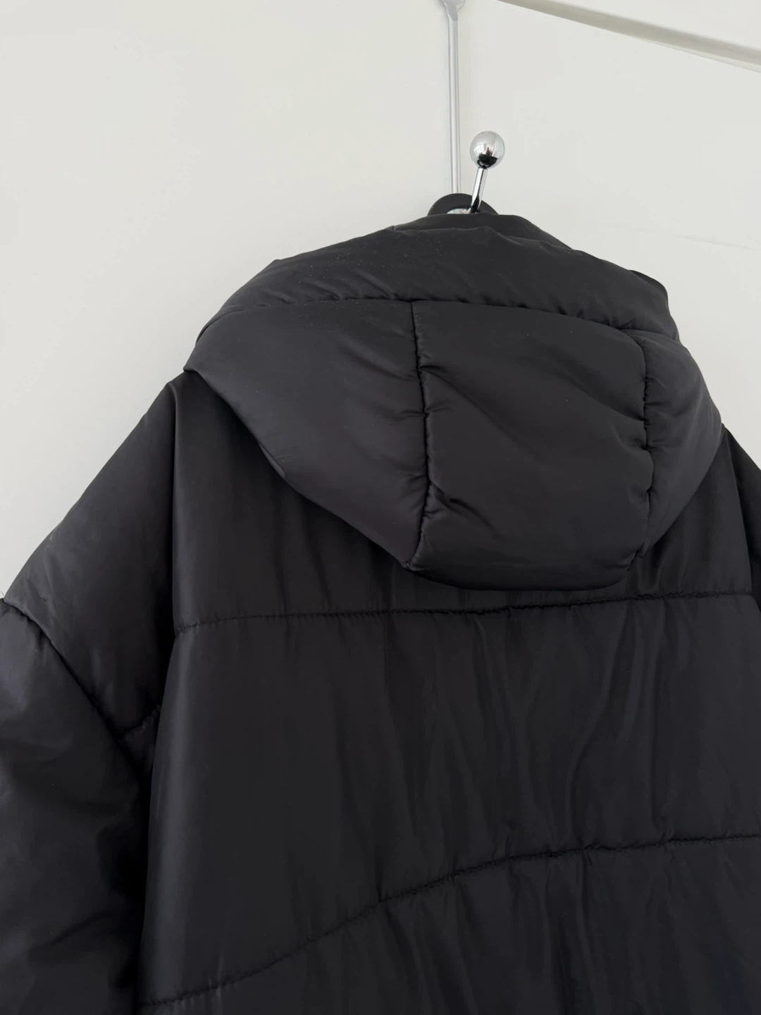 Black Hooded Puffer Coat - photo 3
