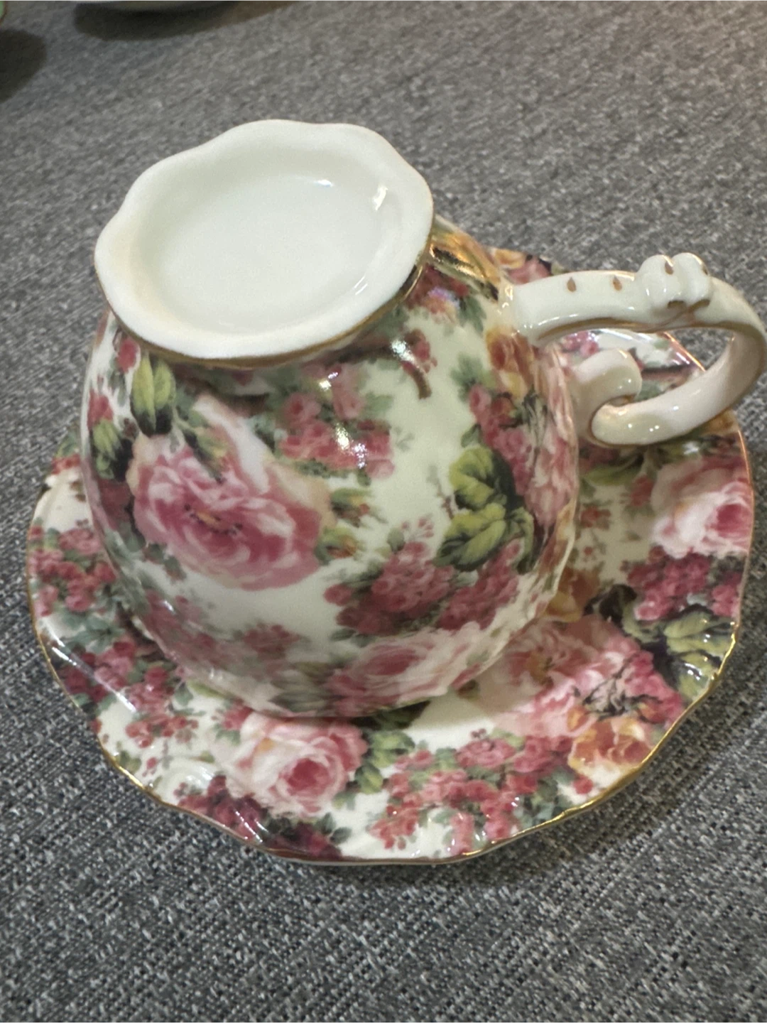 Peppertree Tabletops Rose Chintz Teacup and Saucer - photo 2