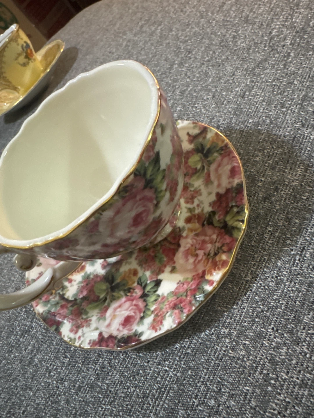 Peppertree Tabletops Rose Chintz Teacup and Saucer - photo 3