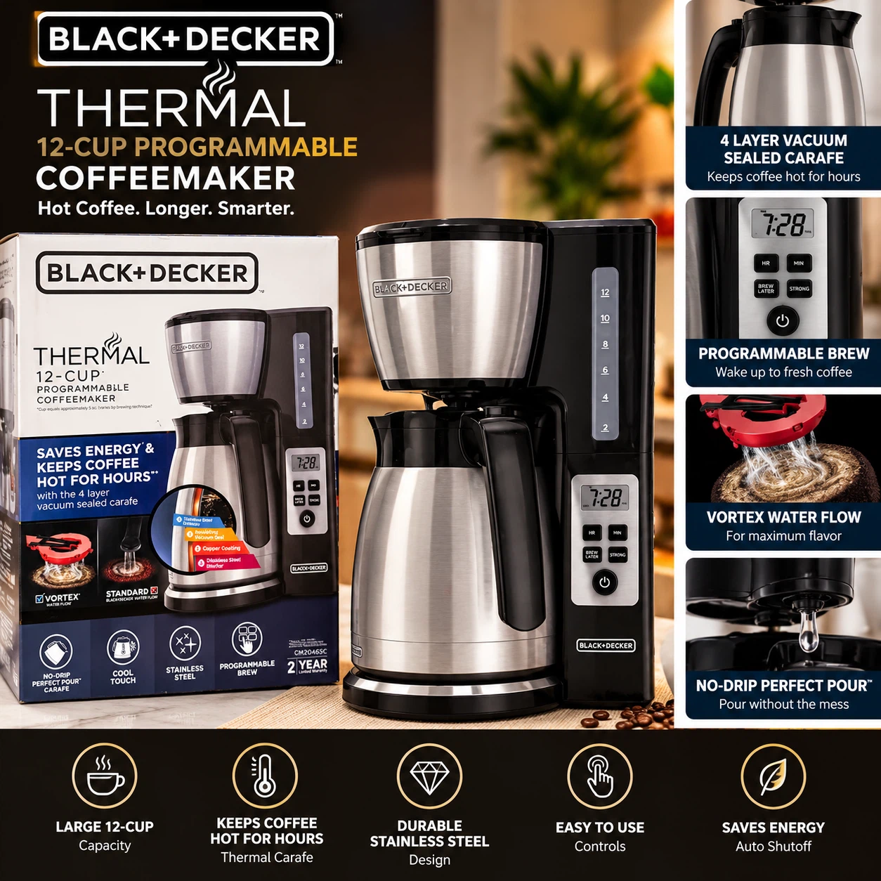 Black+Decker 12-Cup Thermal Programmable Coffeemaker