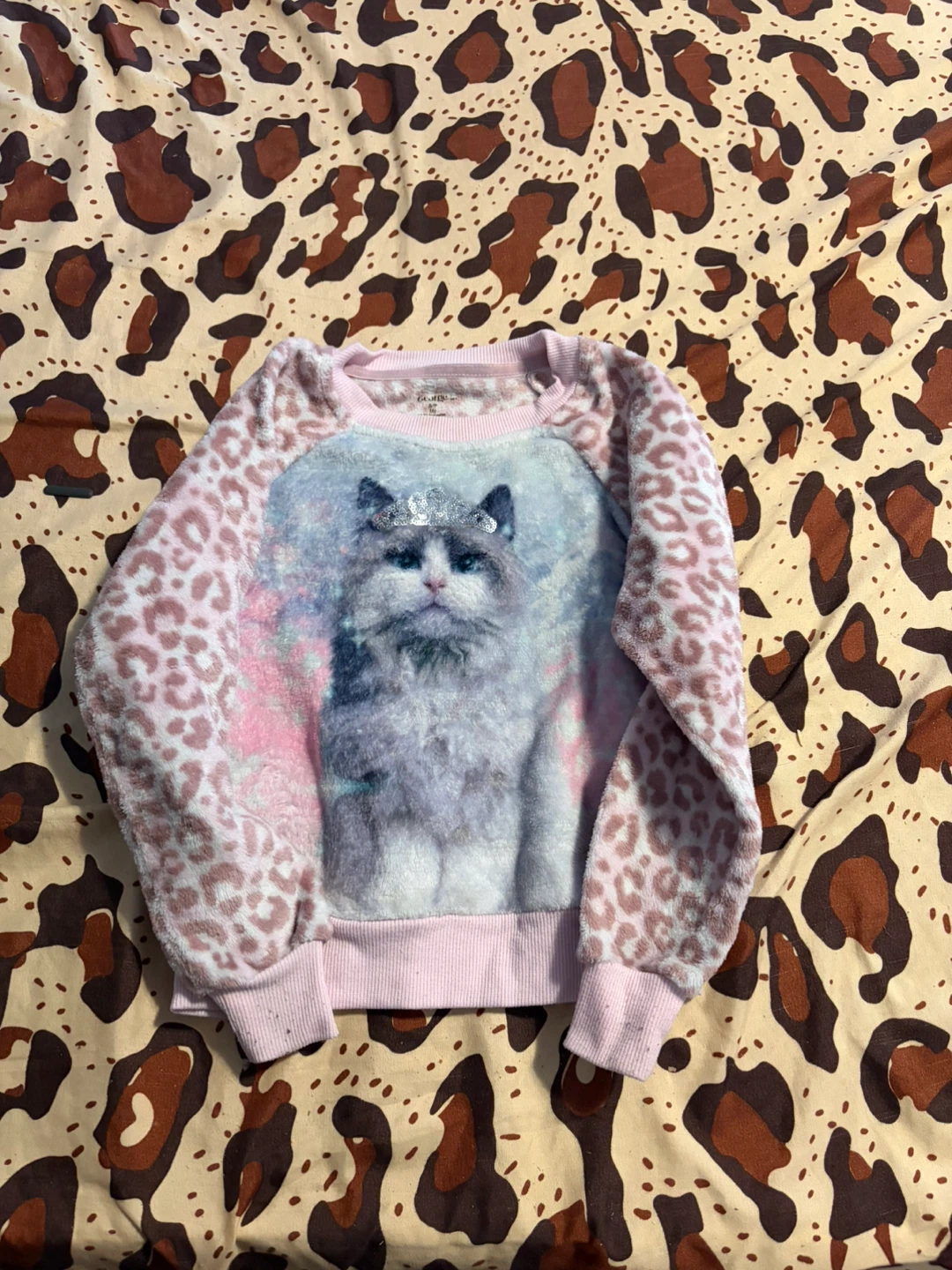 George Kids Fuzzy Cat pj top