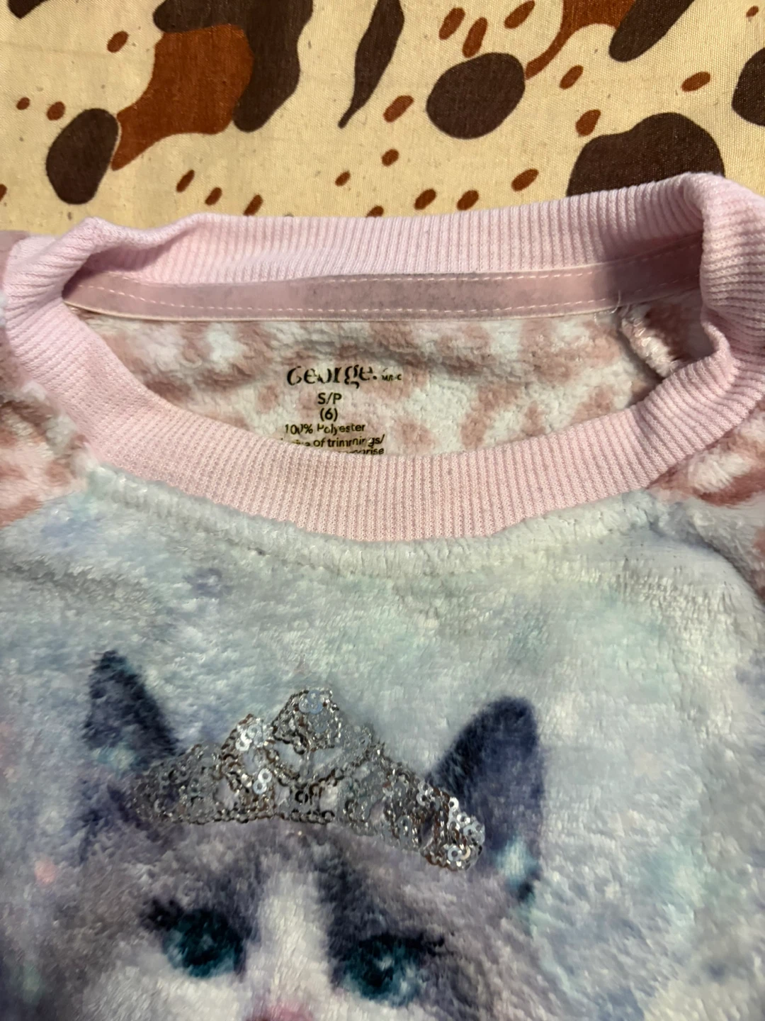 George Kids Fuzzy Cat pj top - photo 2