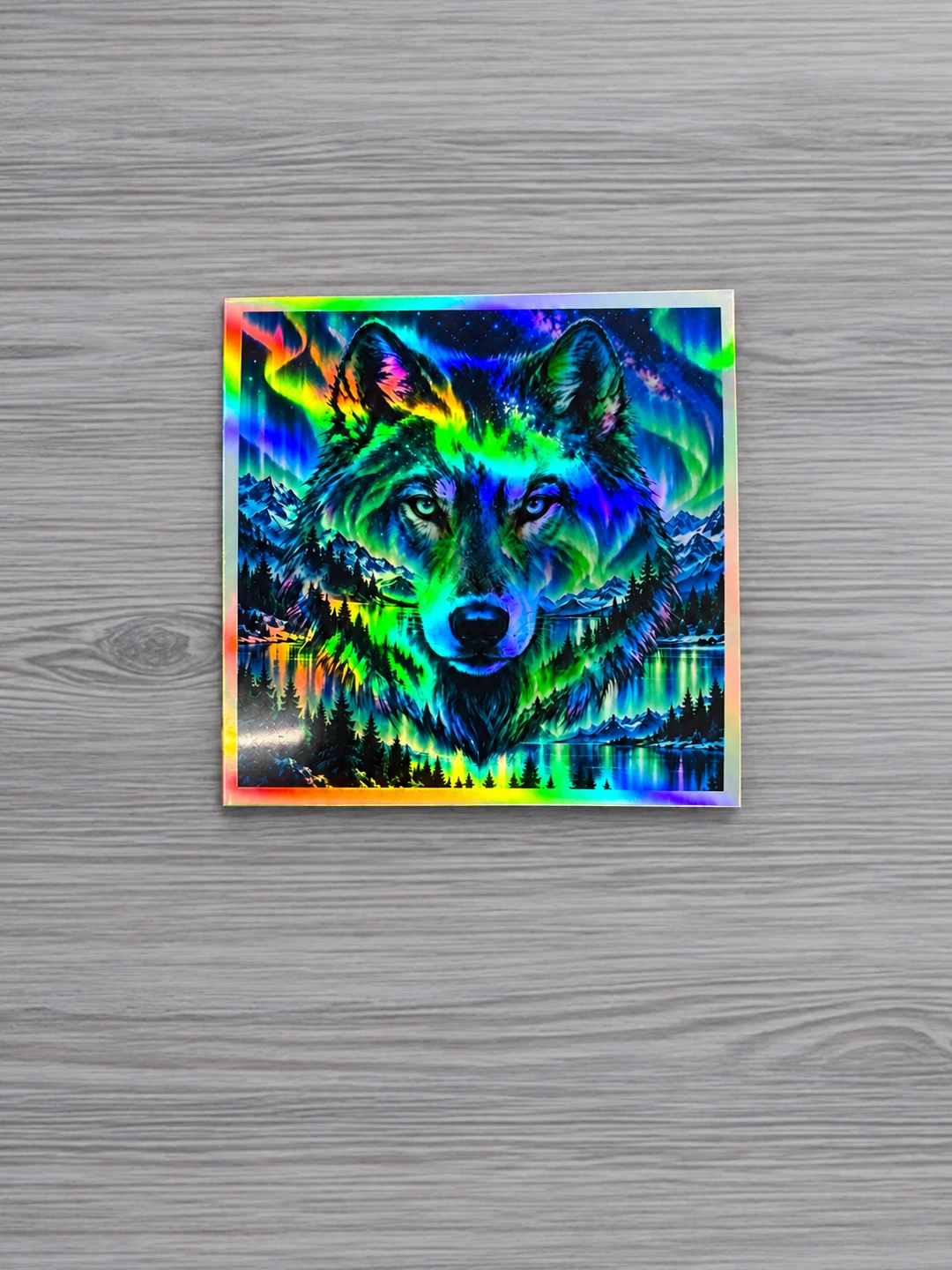 Holographic Animal northern lights stickers