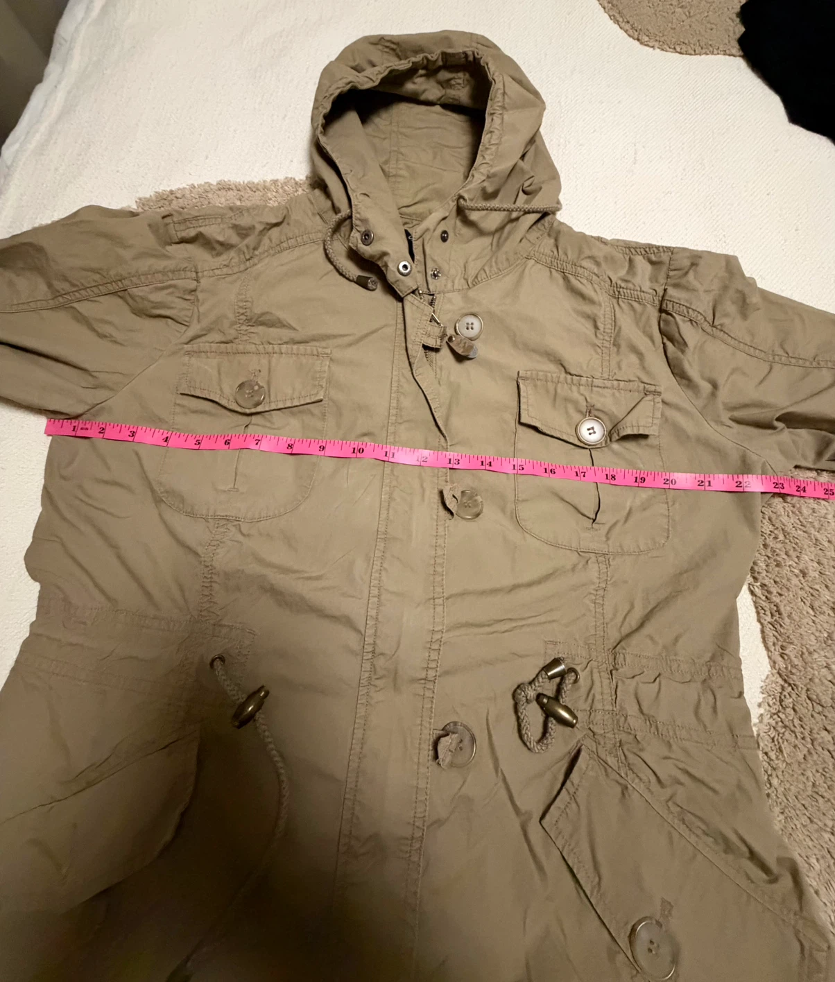 Plum hooded utility jacket, beige - photo 3